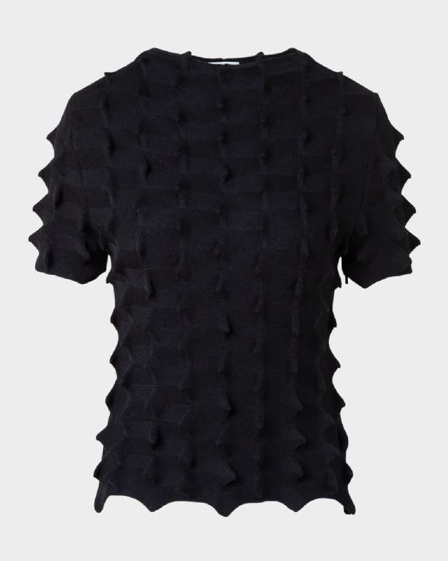 3D Sail Knit Short-Sleeve Sweater